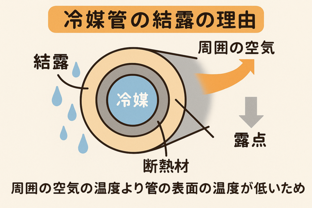 冷媒管　結露　理由